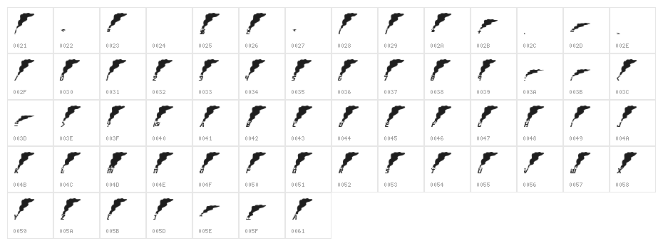 efEMERGENCY CALL 119 Character Map