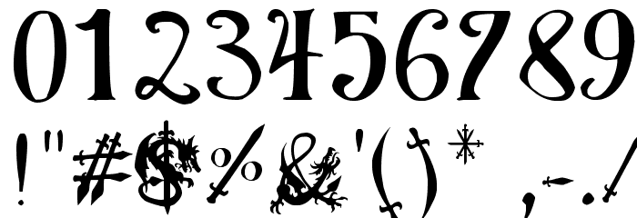 EG Dragon Caps Font OTHER CHARS