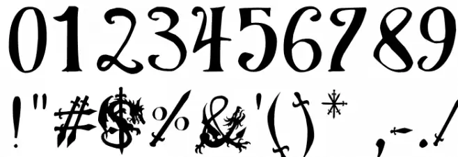 EG Dragon Caps Font OTHER CHARS