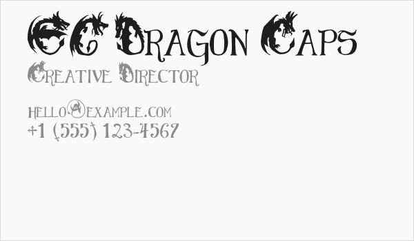 EG Dragon Caps Business Card