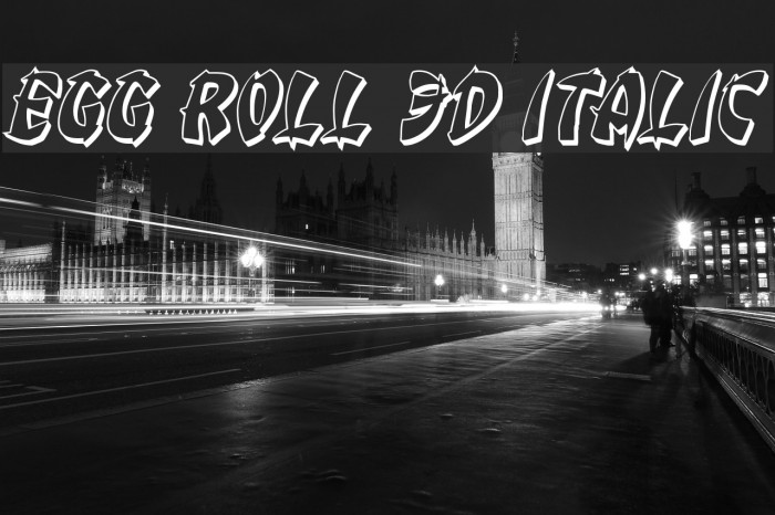 Egg Roll 3D Italic Font examples
