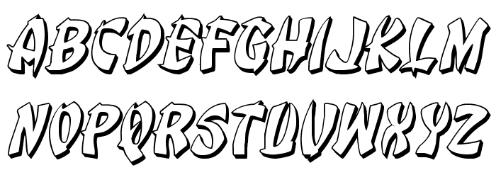 Egg Roll 3D Italic Font LOWERCASE