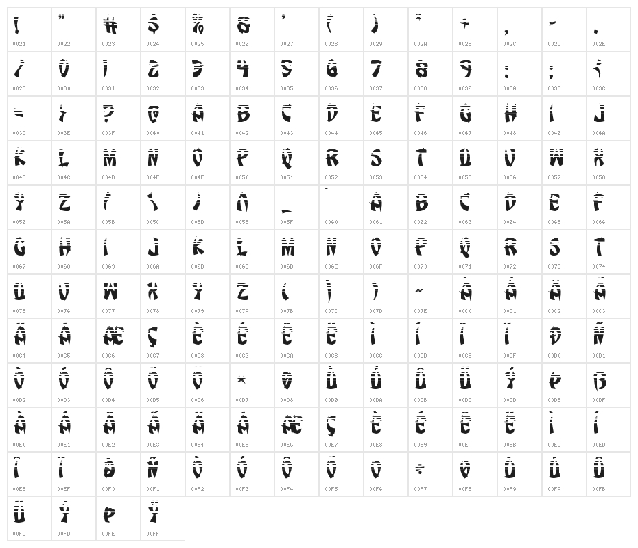 Egg Roll Halftone Character Map