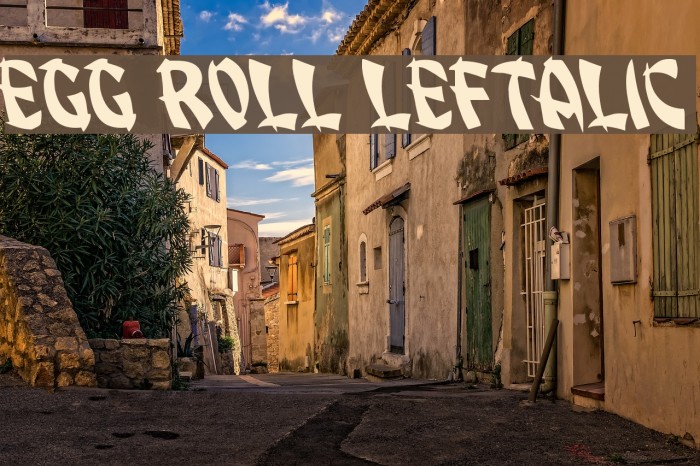 Egg Roll Leftalic Font examples