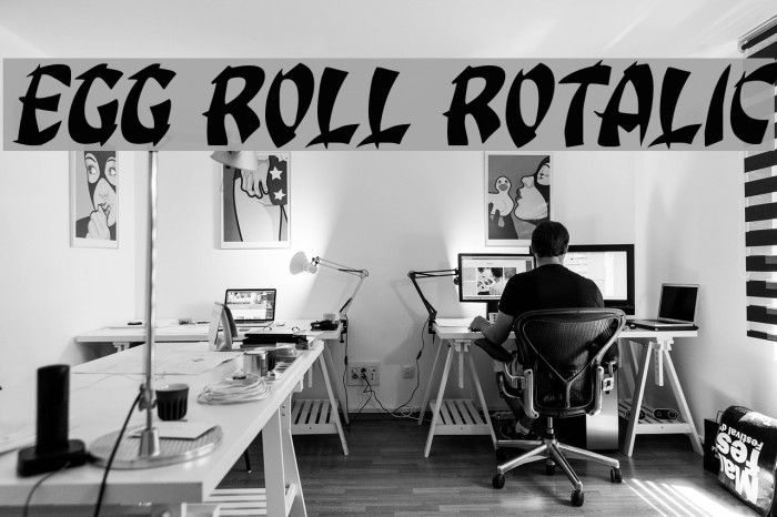 Egg Roll Rotalic Font examples