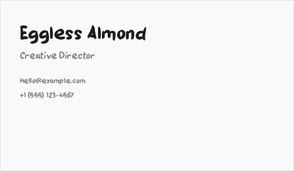 Eggless Almond Business Card