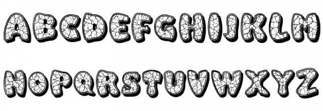 Eggshell Mosaic Schriftart Groß