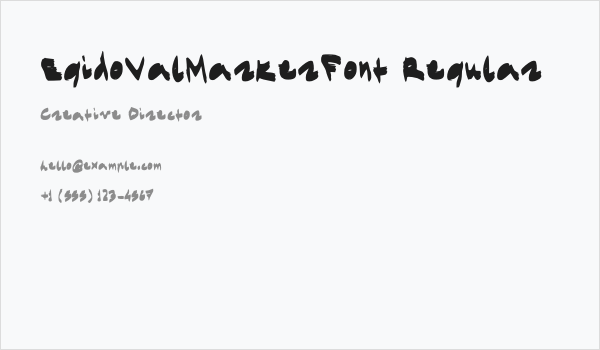 EgidoValMarkerFont Regular Business Card