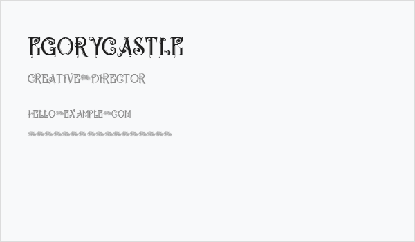 Egorycastle Business Card