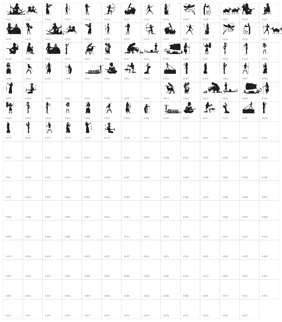 EgyptSilhous Character Map