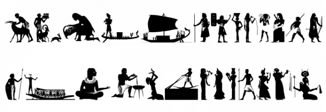 EgyptSilhous Fuentes MINÚSCULAS
