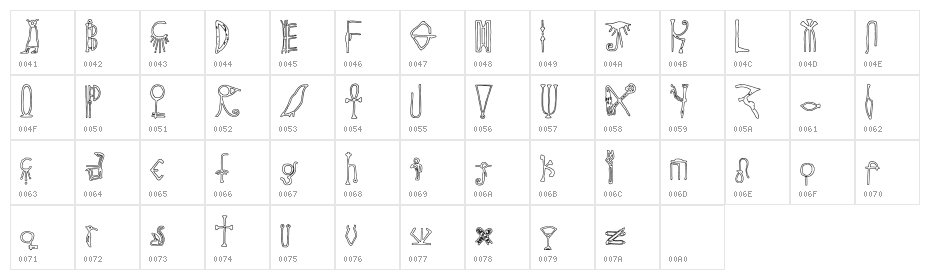 Egyptian Outline Regular Character Map