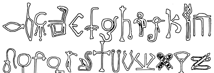 Egyptian Outline Regular Font LOWERCASE