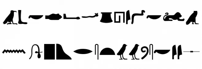 EgyptianHieroglyphsSilhouette Font Litere mari