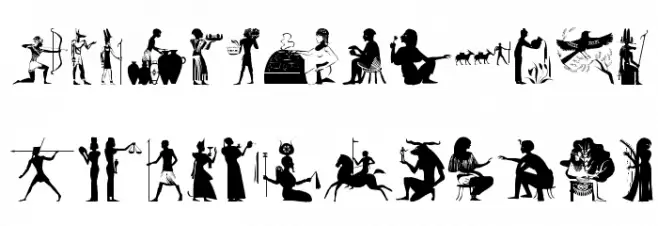 EgyptianSilhouettes Schriftart Groß