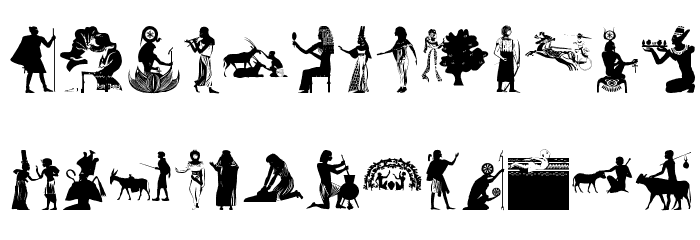 EgyptianSilhouettes Fonte MINÚSCULAS