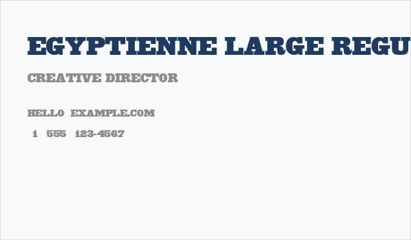 Egyptienne Large Regular Business Card