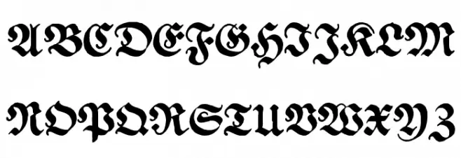 Ehmcke Federfraktur 字体 大写