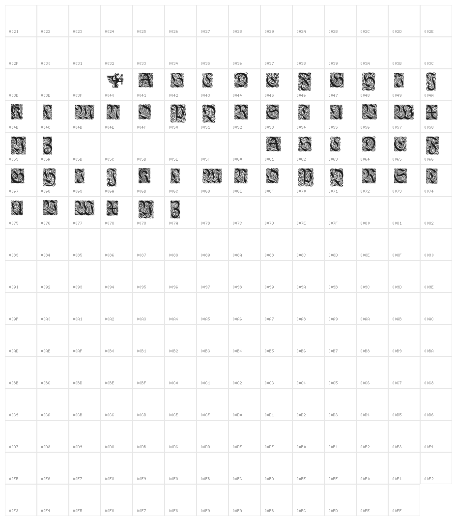 Ehmcke-Fraktur Initialen Character Map