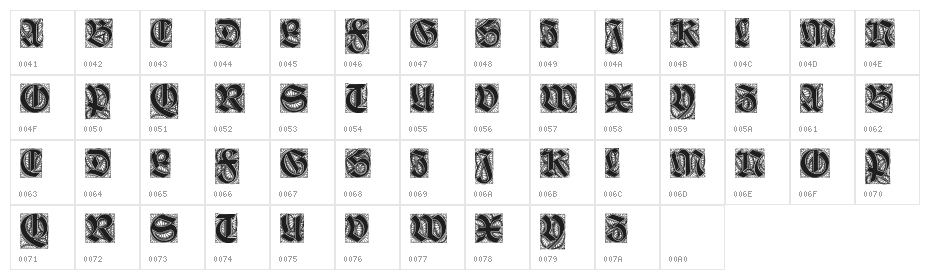 Ehmcke-Schwabacher Initialen Character Map