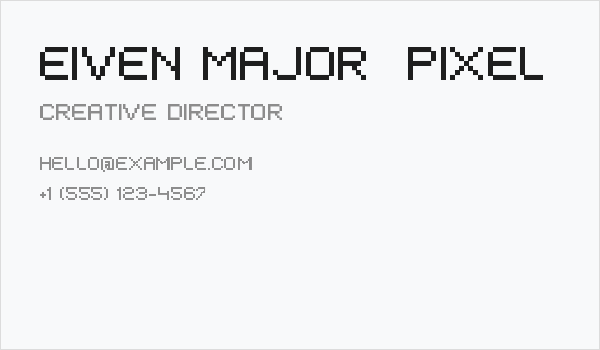 EIVEN MAJOR  Pixel Business Card