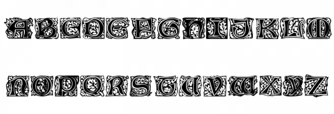 Eichenlaub Initialen フォント 小文字