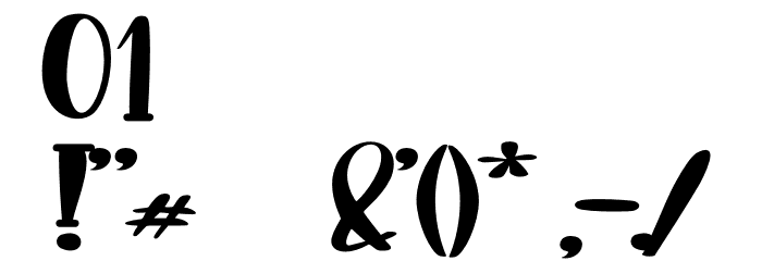 Eiffel Shine Font OTHER CHARS