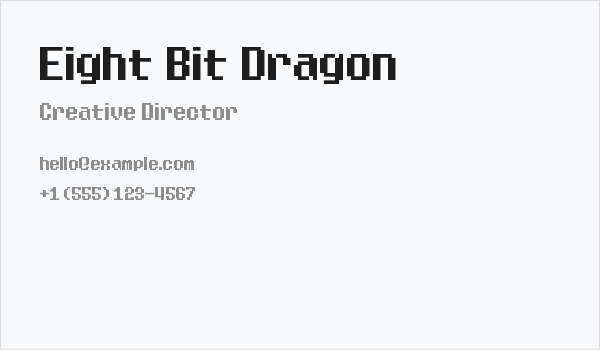 Eight Bit Dragon Business Card