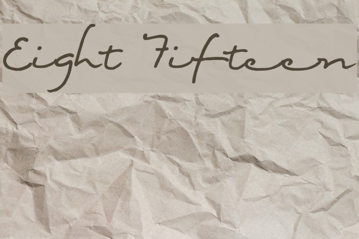 Eight Fifteen Example 2