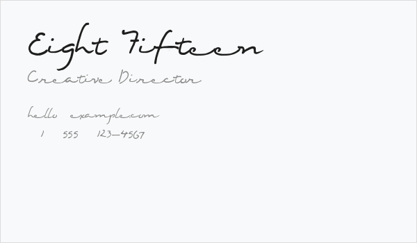 Eight Fifteen Business Card