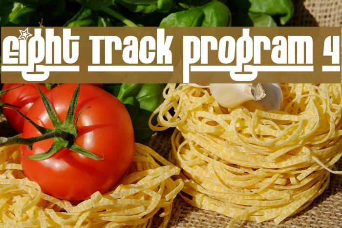 Eight Track program 4 Font examples