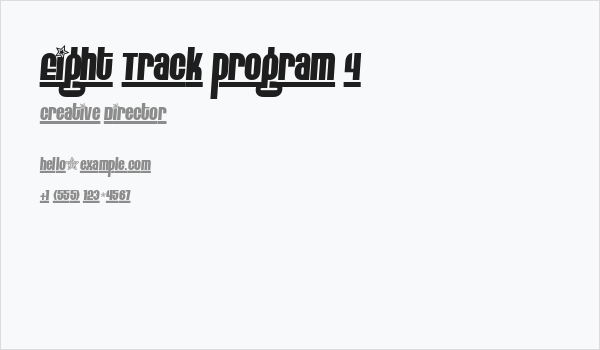 Eight Track program 4 Business Card