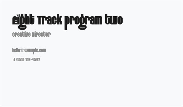 Eight Track program two Business Card