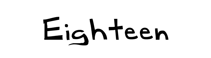 Eighteen  नि: शुल्क फ़ॉन्ट्स डाउनलोड