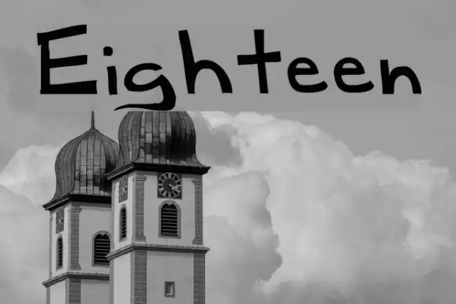 Eighteen Font examples