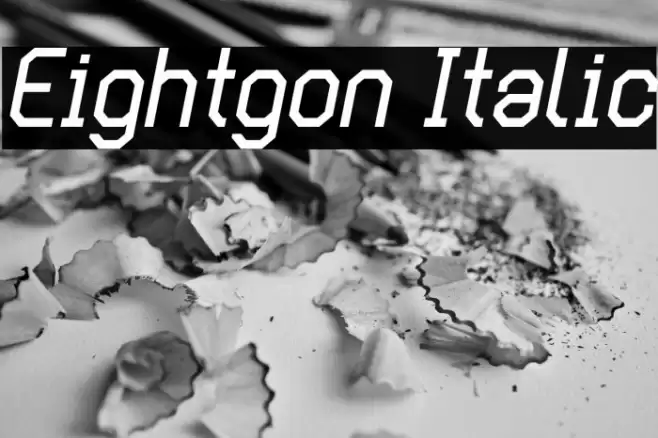 Eightgon Italic Font examples