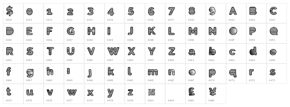 EightiesShades Character Map