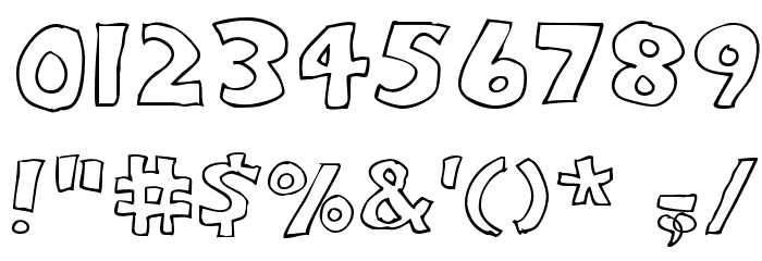 Eighty Percent Caps Outline Font OTHER CHARS