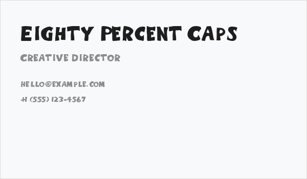 Eighty Percent Caps Business Card