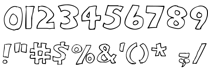 Eighty Percent Outline Font OTHER CHARS