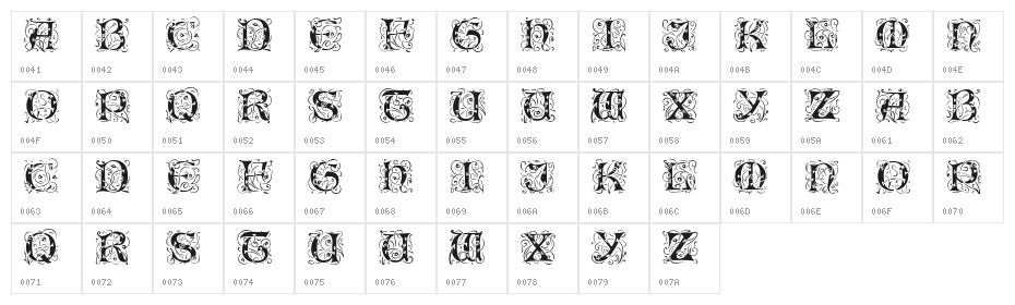 Eileen Caps Black Character Map