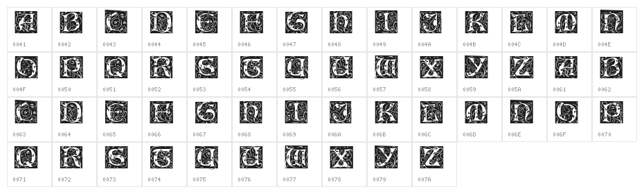 Eileen Caps Regular Character Map