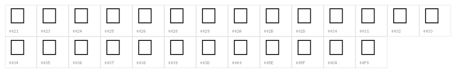 EileensMediumZodiac Regular Character Map