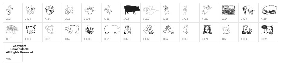 Ein Schwein Character Map
