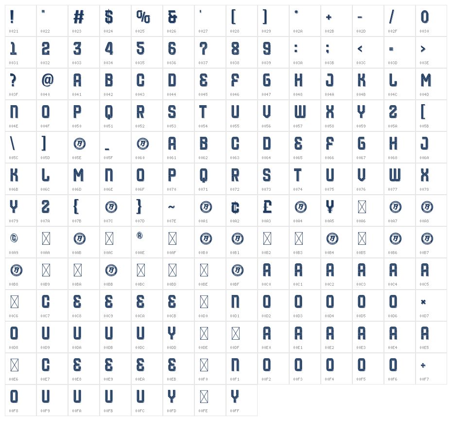 Eindhoven Personal Use VI Character Map