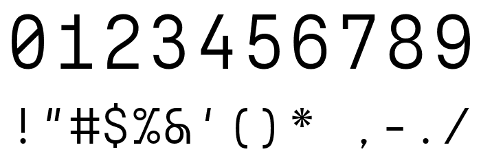 Eingrantch Mono Medium Font OTHER CHARS