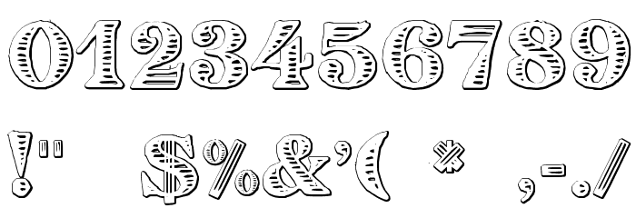 Eingraviert Beveled Font OTHER CHARS