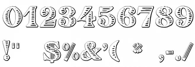 Eingraviert Beveled Font OTHER CHARS