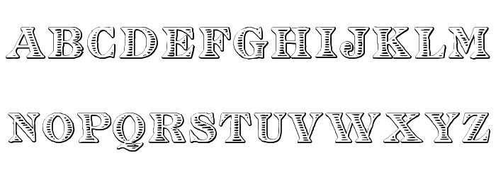 Eingraviert Beveled Font LOWERCASE