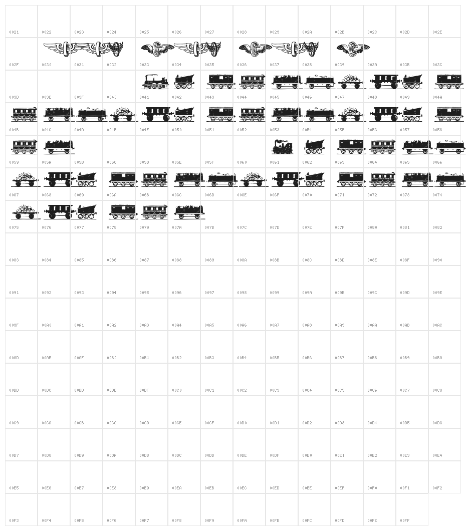Eisenbahn Character Map
